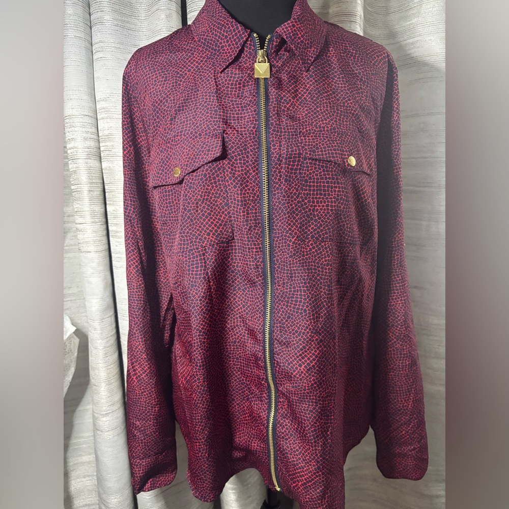 Michael Kors Red and Black Blouse